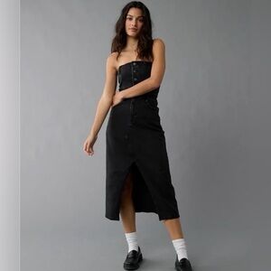 american eagle black denim dress Isla Black Denim Mini Dress - 10 main image 0